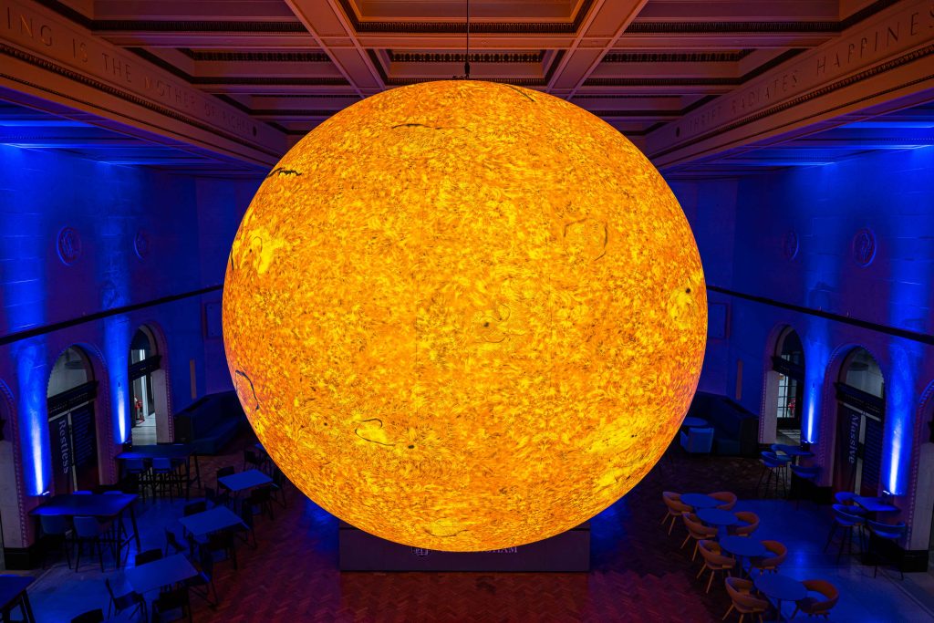 'helios' by Luke Jerram in the Banking Hall of The Exchange Building in Birmingham
