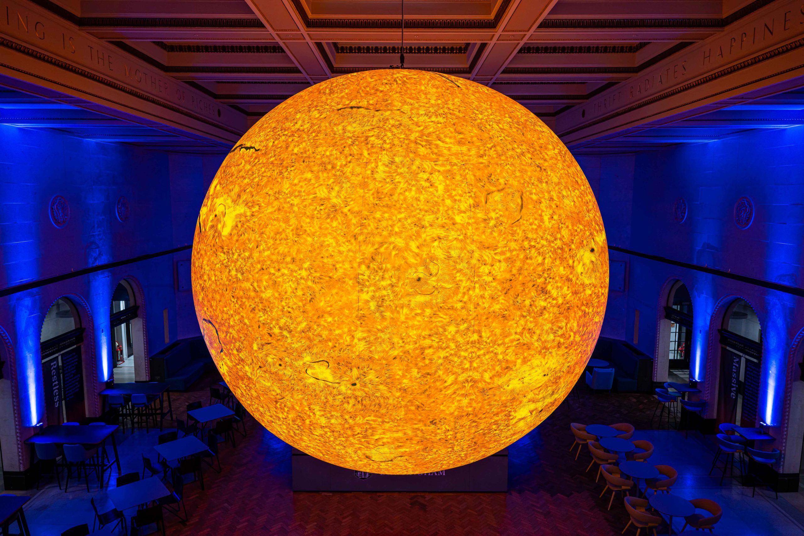 'helios' by Luke Jerram in the Banking Hall of The Exchange Building in Birmingham